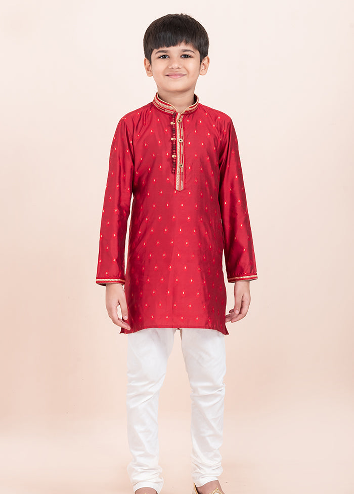 Red Cotton Kurta & Pajama Set