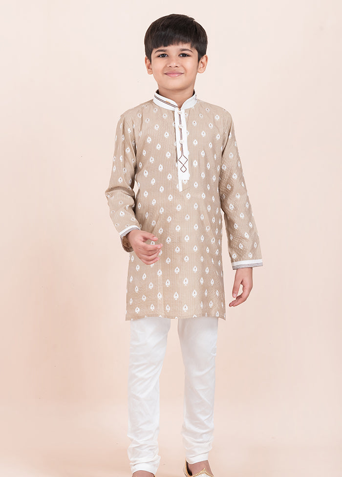 Brown Cotton Kurta & Pajama Set