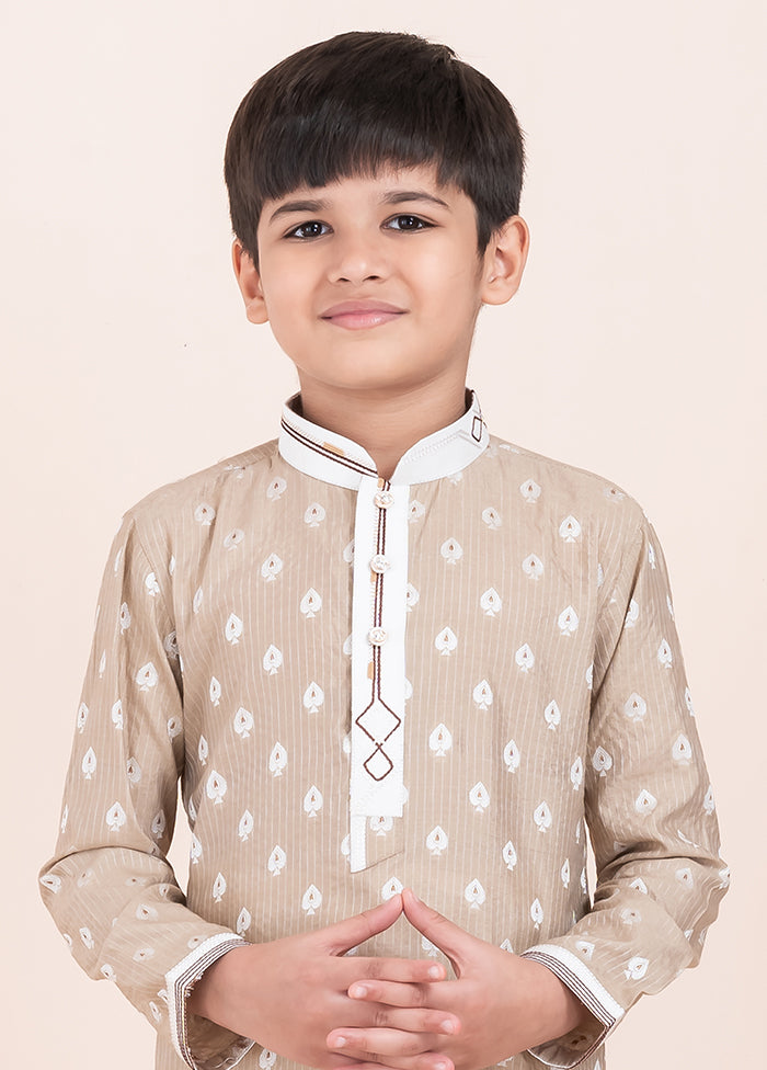 Brown Cotton Kurta & Pajama Set