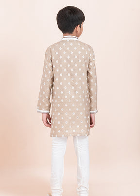 Brown Cotton Kurta & Pajama Set