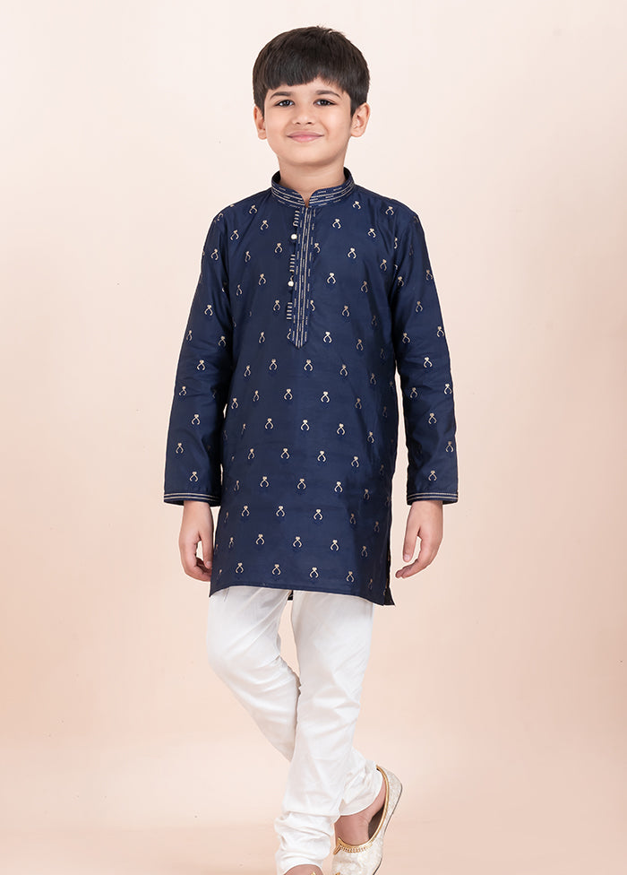Blue Cotton Kurta & Pajama Set