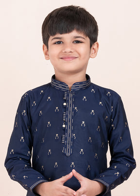 Blue Cotton Kurta & Pajama Set