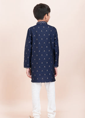 Blue Cotton Kurta & Pajama Set