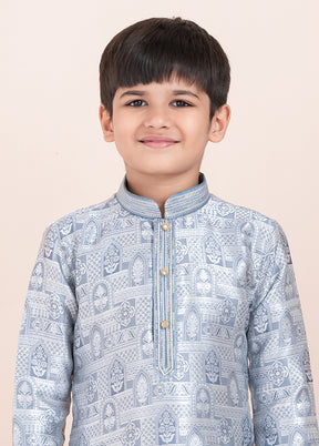 Grey Silk Kurta & Pajama Set