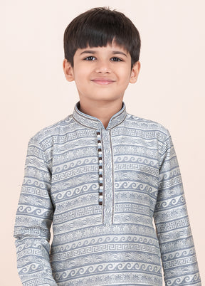 Grey Silk Kurta & Pajama Set