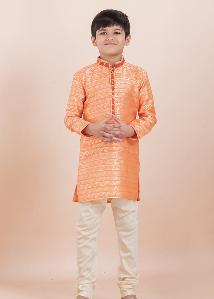 Orange Silk Kurta & Pajama Set