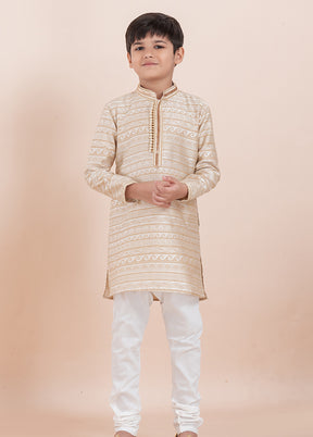 Cream Silk Kurta & Pajama Set