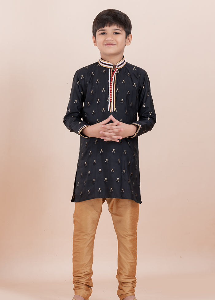 Black Cotton Kurta & Pajama Set