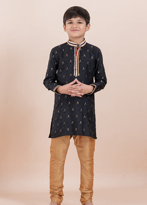 Black Cotton Kurta & Pajama Set