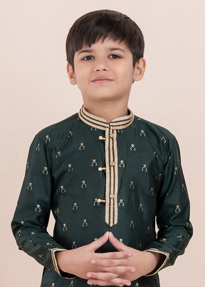 Green Cotton Kurta & Pajama Set
