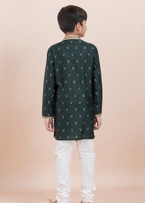 Green Cotton Kurta & Pajama Set