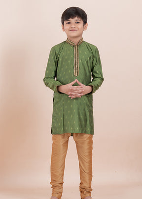 Green Cotton Kurta & Pajama Set