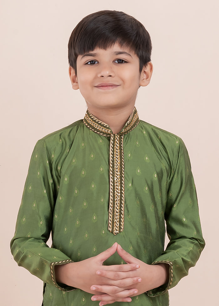 Green Cotton Kurta & Pajama Set