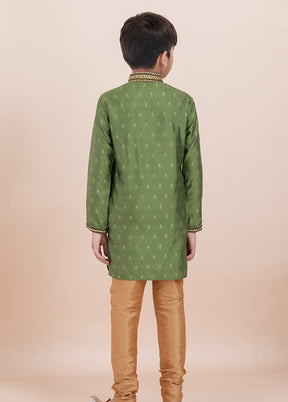 Green Cotton Kurta & Pajama Set