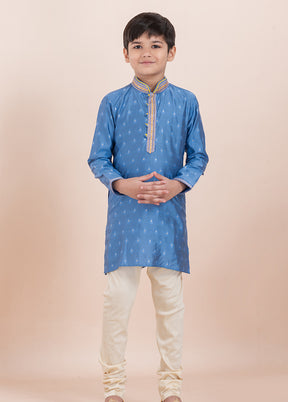 Blue Cotton Kurta & Pajama Set