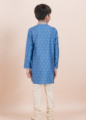 Blue Cotton Kurta & Pajama Set