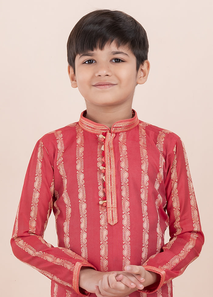 Red Cotton Kurta & Pajama Set