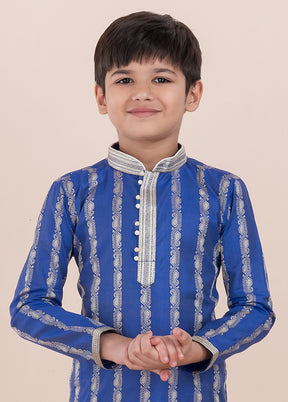 Blue Cotton Kurta & Pajama Set