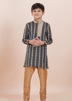 Grey Cotton Kurta & Pajama Set