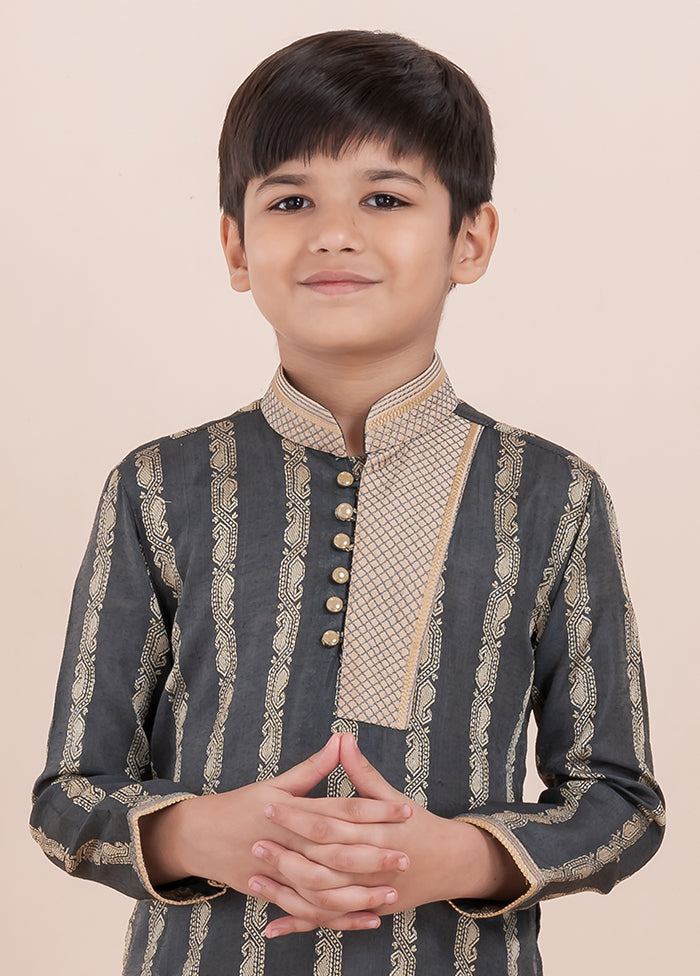 Grey Cotton Kurta & Pajama Set