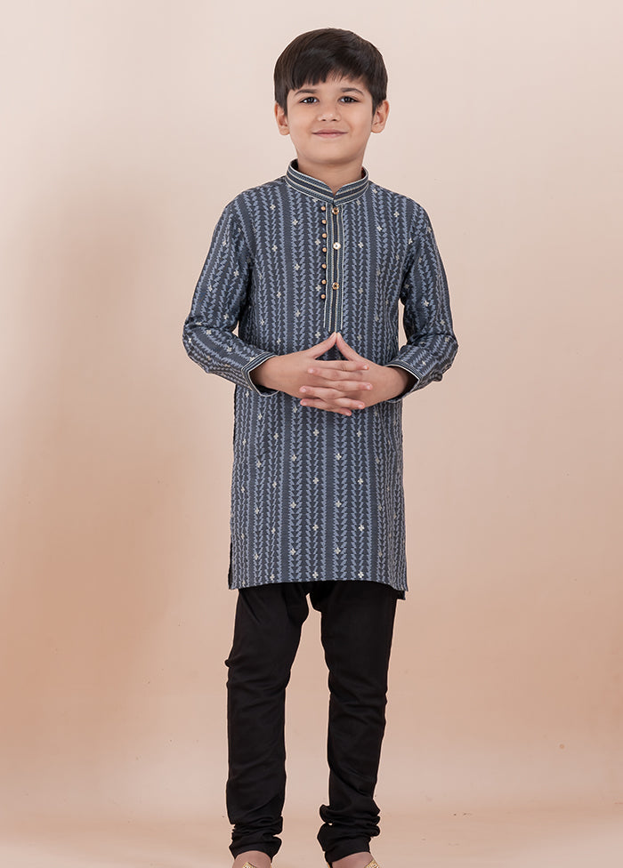 Grey Cotton Kurta & Pajama Set