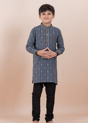 Grey Cotton Kurta & Pajama Set