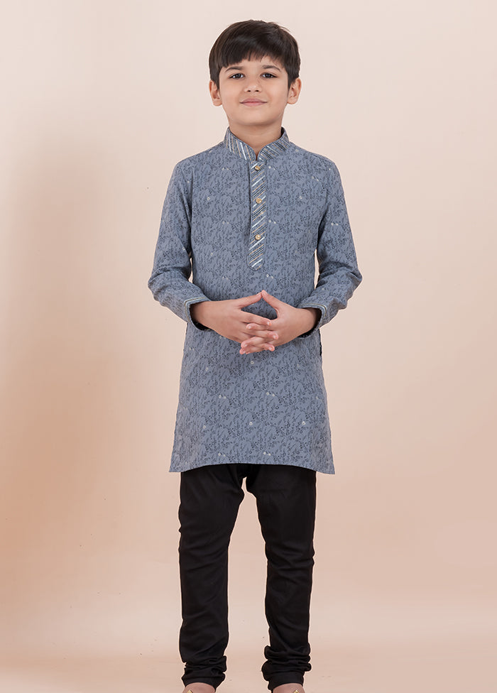 Grey Cotton Kurta & Pajama Set