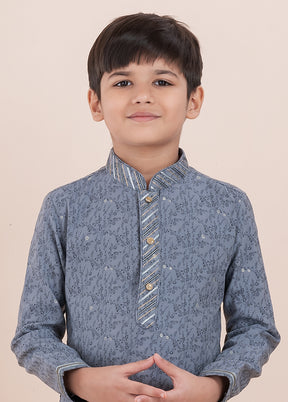 Grey Cotton Kurta & Pajama Set