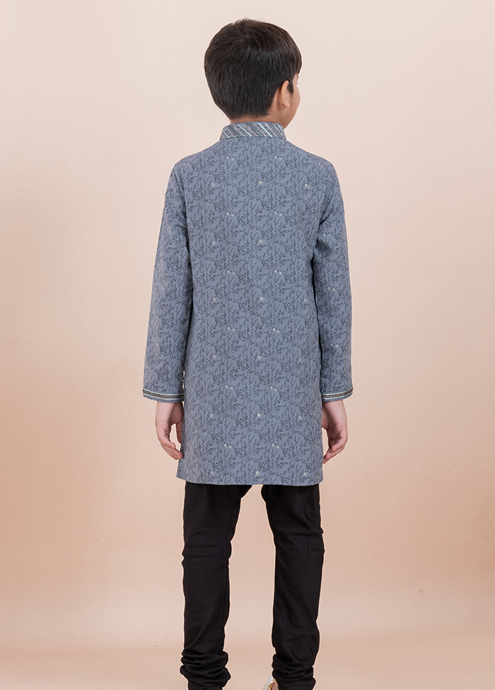 Grey Cotton Kurta & Pajama Set