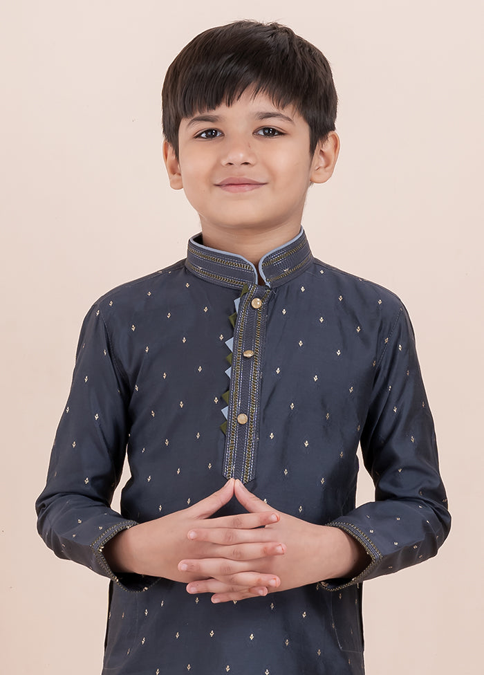 Black Cotton Kurta & Pajama Set