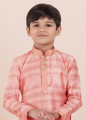 Orange Cotton Kurta & Pajama Set