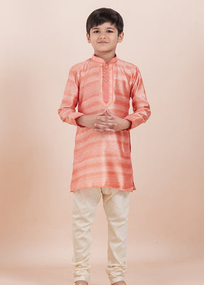 Orange Cotton Kurta & Pajama Set