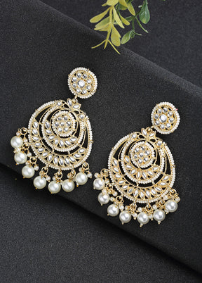 Gold Plated Kundan Jhumka Earrings - Indian Silk House Agencies