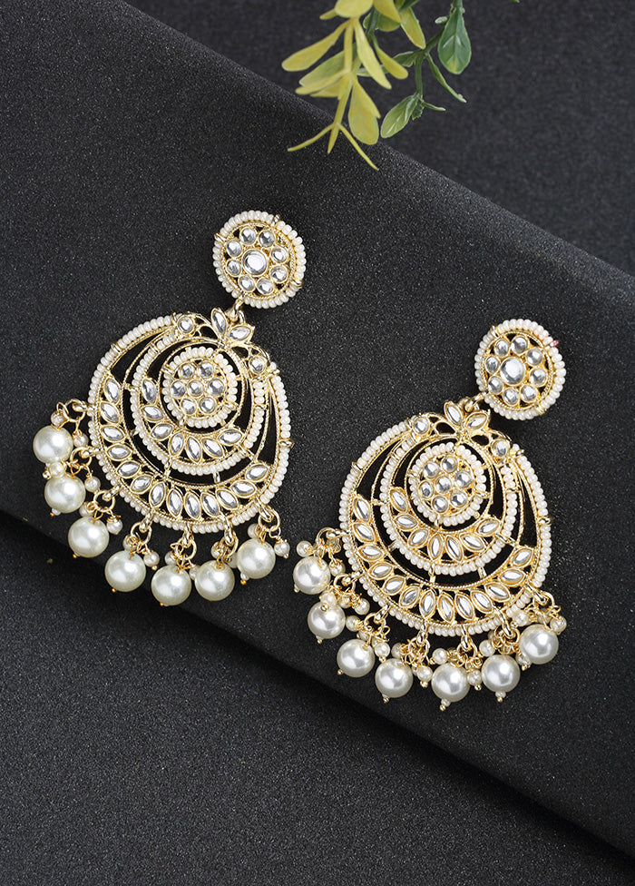 Gold Plated Kundan Jhumka Earrings - Indian Silk House Agencies