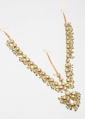 Gold Plated Kundan Mangtika Head Jewellery - Indian Silk House Agencies
