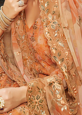 3 Pc Yellow Unstitched Georgette Suit Set VDSOT030052049 - Indian Silk House Agencies