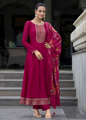 3 Pc Pink Silk Suit Set