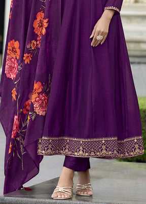 3 Pc Purple Silk Suit Set