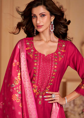 3 Pc Pink Silk Suit Set