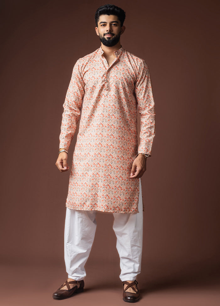 Peach Silk Kurta & Pajama Set