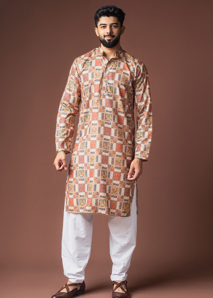 Multicolor Silk Kurta & Pajama Set