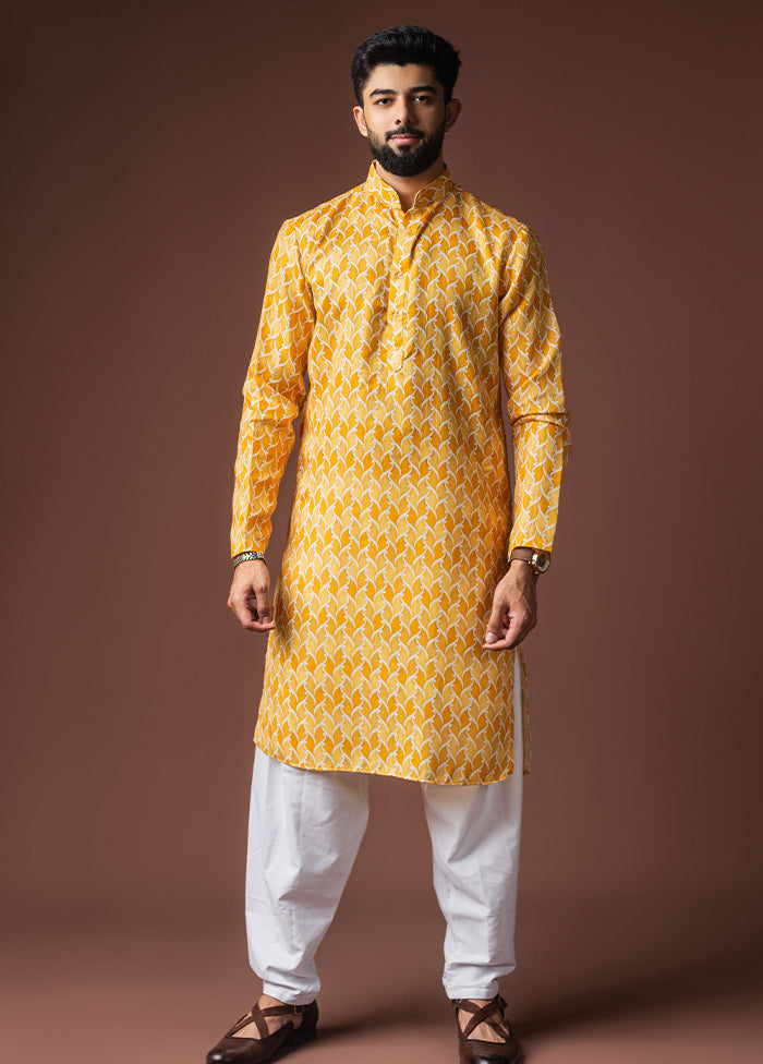 Yellow Silk Kurta & Pajama Set
