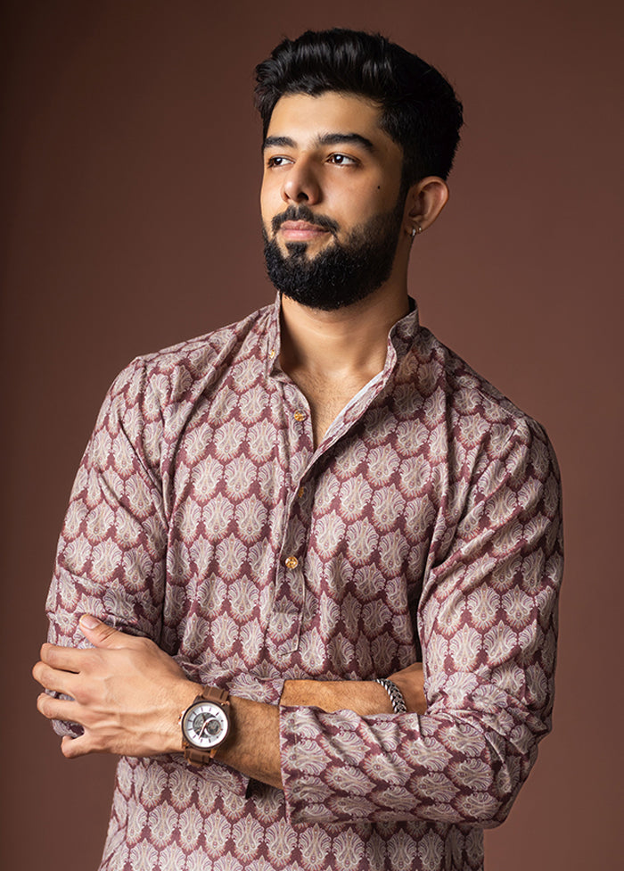 Purple Silk Kurta & Pajama Set