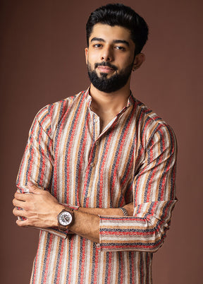 Cream Silk Kurta & Pajama Set