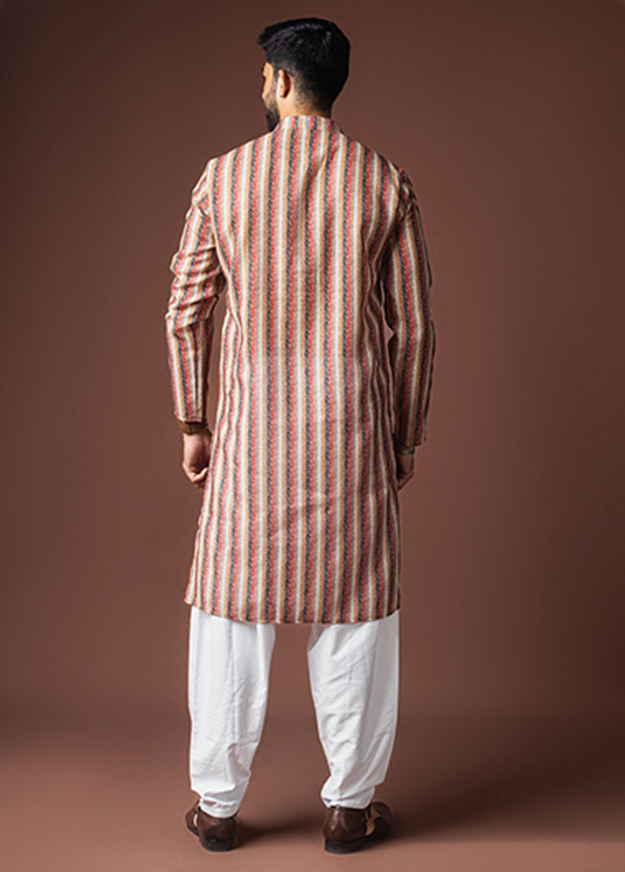 Cream Silk Kurta & Pajama Set
