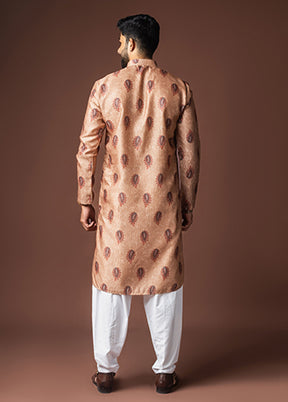 Brown Silk Kurta & Pajama Set