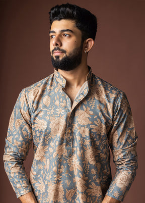 Grey Silk Kurta & Pajama Set