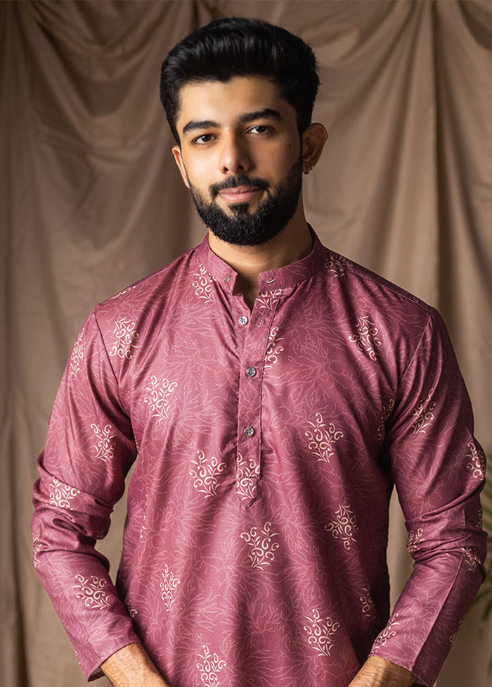 Purple Silk Kurta & Pajama Set