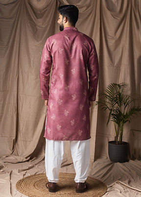 Purple Silk Kurta & Pajama Set