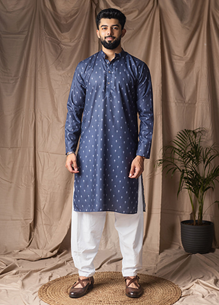 Blue Silk Kurta & Pajama Set